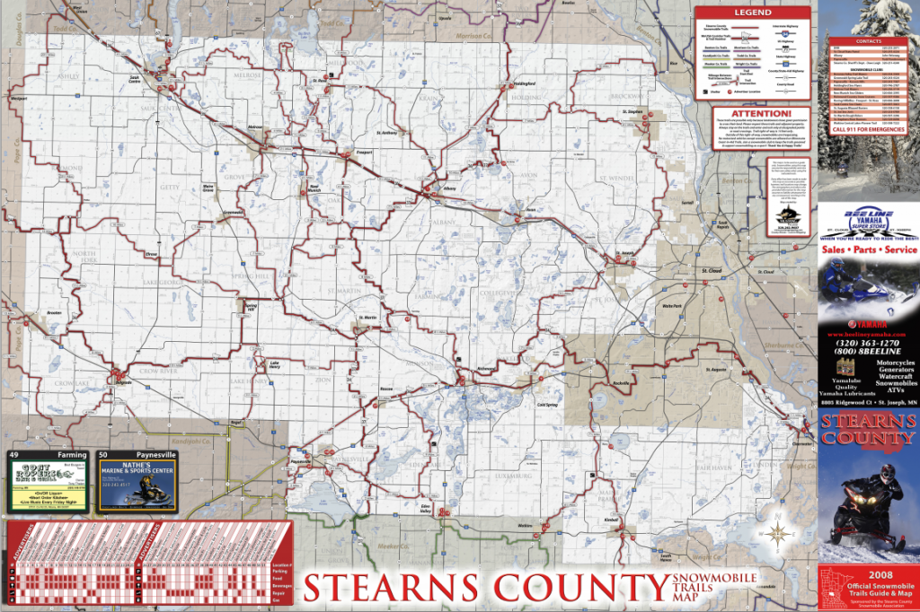 Stearns Snomobile Trails map
